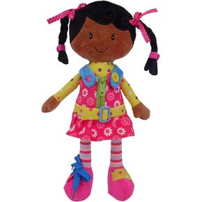 Sugar Snap Plush Learn to Dress Doll for Toddlers - 15" - Doll for 2 Year Old Girl - Montessori Doll