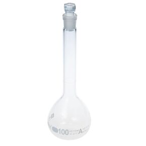 ALWSCI 100ML Volumetric Measuring Flask Set NS12/14 Glass Stopper, Graduated, Clear, ASTM Class A Borosilicate Glass 3.3 for Laboratory, 2PCS