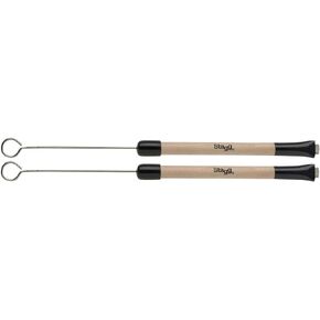 Stagg SBRU20-WM Retractable Wire Brush with Wood Handles