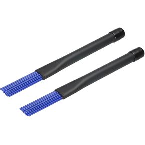 MECCANIXITY Retractable Drum Brushes Percussion Brush Nylon Stick Blue for Jazz Acoustic Rock Band Music Lover with Storage Bag 2pcs