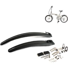 تتضمن مجموعة مصدات الطين للدراجة القابلة للطي من Vincita الجزء الأمامي والخلفي للعجلات الصغيرة، BMX، دراجات 20 بوصة - لون أسود، إطلاق سريع، سهل التركيب - مصدات بمشبك على الدراجة - ملحقات الدراجة in Kuwait