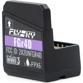 GoolRC Flysky FGr4D Receiver, 2.4GHz 4 Channels AFHDS 3 Receiver Built-in Dual Antenna PWM/PPM/i-BUS2/S.Bus/i-Bus Output Compatible with Flysky Noble NB4 PL18 EL18 RC Transmitter for RC Car Boat