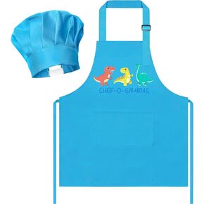 R HORSE Kid Apron and Chef Hat Set - 2Pcs Frog Adjustable Children Kitchen Apron Dress up Role Play Chef Toy Kid Cooking Gift Birthday for Kids Cooking Baking Painting and Training