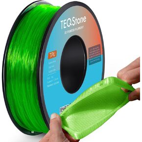 TEQStone TPU Filament 1.75mm Black 1Kg Spool 95A مرنة لينة 3D خيوط الطابعة قطر ثابت +/-0.03mm في حزمة فراغ