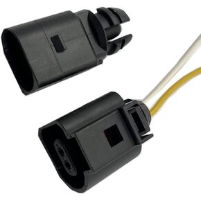 FainWan Ambient Air Temperature Sensor with 2-pin Connector Plug Wiring Harness Pigtail Compatible with CC Golf Passat Tiguan A3 A4