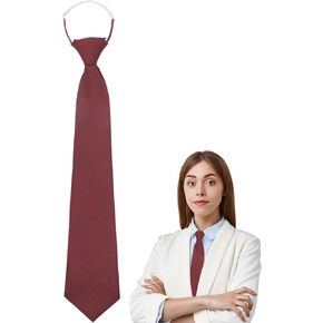 Luckyvestir Womens Tie, Black Tie for Woman, Ajustable Clip on Ties for Women/Kids/Girls, 14" Women Acessory