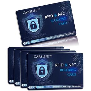 CARSLIFE RFID Blocking Card 5 Pack Contactless NFC Bank Debit Credit Card حامي مانع للمحفظة بأكملها ودرع المحفظة للرجال والنساء تصميم نحيف (إصدار عالمي) in Kuwait