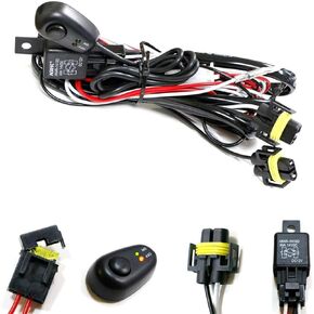 iJDMTOY (1 H11/H8 Relay Harness Wire Kit with LED Light ON/Off Switch Compatible with Automtive Driving Light, Fog Light, Off-Road Lighting, etc