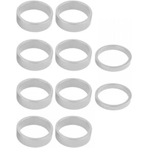 MiOYOOW 10Pcs Bike Headset Spacers, 5/8mm Bike Fork Steerer Headset Spacers Aluminum Alloy Handlebar Stem Spacers for 1-1/8 Inch Stem