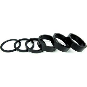 CYSKY Bicycle Headset Spacer 6 Packs Bike Stem Headset Spacer Kit Fit 1 1/8-Inch Stem for MTB BMX Mountain Bike Road Bikes 2mm 3mm 5mm 10mm x 3 (Aluminium Alloy, Black)