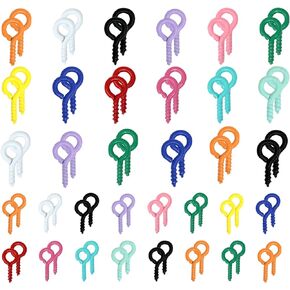 Honbay 600PCS Colorful Screw Eye Pins Mini Eyepins Hooks Tiny Metal Screw Eye Hooks Ornaments Hooks Eyelets Screw Threaded Clasps Hooks Threads Eye Screws for Jewelry Making DIY Art Craft Projects