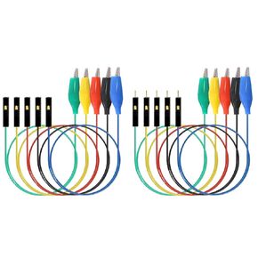 Makeronics Alligator Clip to Breadboard Jumper Wires, 10pcs 12 inch, 22AWG Test Lead, Alligator to Male and Female Jumpers for Multimeters, Microbit, LED Strips, Arduino,Breadboard,Raspberry Pi