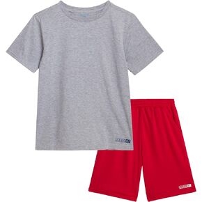 AEROPOSTALE Boys' Shorts Set - 2 Piece Short Sleeve T-Shirt and Fleece Sweat Shorts - Summer Outfit for Boys (4-12)
