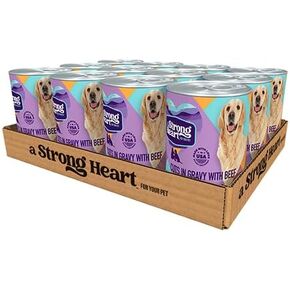 A Strong Heart Wet Dog Food, Beef, Bacon & Cheese Flavor - 13.2 oz Cans (Pack of 12), Made in The USA with Real Beef