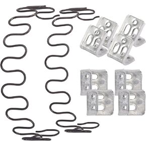 Catkio Sofa Replacement Springs,2 PCS 20" Spring with 8 PCS S Clips,4.0 Wire Diameter Sofa Spring Repair Kit Compatible with Seating In Furniture Interior Decoration, Automotive, or Other Applications