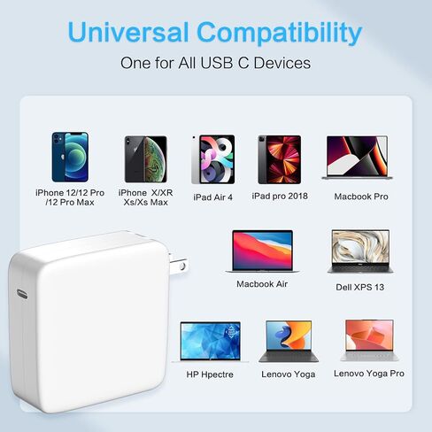 شاحن Macbook-Pro-Charger-100W-USB-C-Laptop-Charger 96W شحن سريع لجهاز Mac Book Pro 16 15 14 13 MacBook Air Retina M3 M2 M1 2024 2023 2022 2021 2020 كابل سلك محول طاقة الكمبيوتر 6.8 قدم in Saudi Arabia