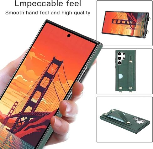 for Samsung Galaxy S25 Ultra (Not S25) Crossbody Wrist Strap Wallet Case with Cash Change Slot, Removable Adjustable Shoulder Lanyard PU Leather Cover for Samsung Galaxy S25 Ultra XK-Rose Gold in Kuwait