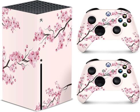 تصميم TACKY DESIGN Sakura Peach Skin متوافق مع Xbox Series x Skin & Two Controller Skin، ملصق Xbox x ملصق فاخر من الفينيل 3M غلاف كامل، غطاء Xbox in Saudi Arabia
