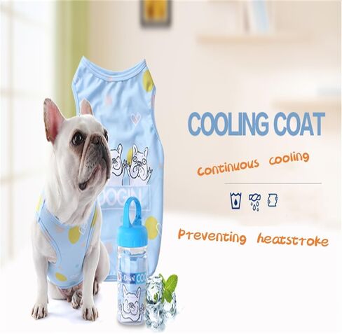 Dog Shirts Pet Printed Clothes Cute Summer Cooling Coat T-Shirts Cool Puppy Shirts Soft Dog Sweatshirt for Pet Dogs Cats Outdoor (Medium,Blue) in Saudi Arabia