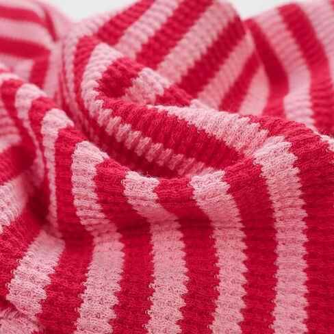 Fitwarm Pink and Red Striped Dog Pajamas, Waffle Dog Clothes for Small Dogs Girl Boy, Puppy Onesie with Feet, Pet Cat Outfit, Medium in Kuwait