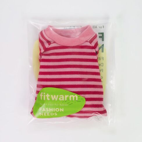 Fitwarm Pink and Red Striped Dog Pajamas, Waffle Dog Clothes for Small Dogs Girl Boy, Puppy Onesie with Feet, Pet Cat Outfit, Medium in Kuwait