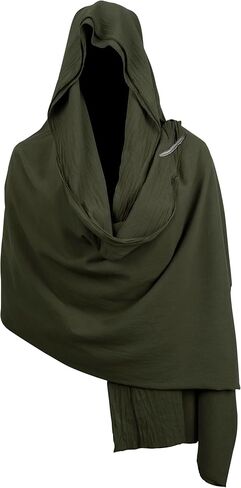 JEGERMIG Men‘s Renaissance Head Scarf Hood Shawl Shaman Hooded Cloak Cowl Post Apocalyptic Cape Cosplay Costume in Kuwait