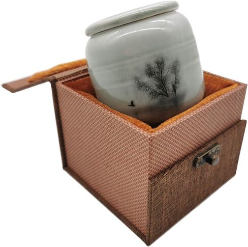Small Cremation Urns for Human Ashes - Tree of Life Decorative Keepsake Urn with Case, Velvet Pouch - Ceramic Adult Dog Cat Ash Holders Miniature Memorial Funeral Urn for Sharing Ashes in Saudi Arabia