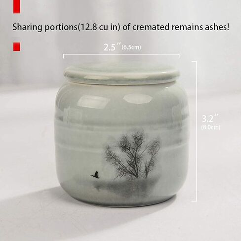 Small Cremation Urns for Human Ashes - Tree of Life Decorative Keepsake Urn with Case, Velvet Pouch - Ceramic Adult Dog Cat Ash Holders Miniature Memorial Funeral Urn for Sharing Ashes in Saudi Arabia