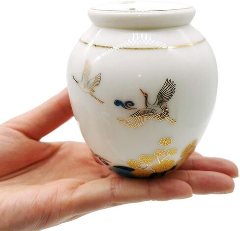 Small Cremation Urns for Human Ashes - Tree of Life Decorative Keepsake Urn with Case, Velvet Pouch - Ceramic Adult Dog Cat Ash Holders Miniature Memorial Funeral Urn for Sharing Ashes in Saudi Arabia