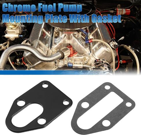 X AUTOHAUX 1 مجموعة لوحة تركيب مضخة الوقود من سبائك الألومنيوم مع حشية لمحرك Chevy SBC 283 327 305 350 383 400 باللون الأسود in Kuwait