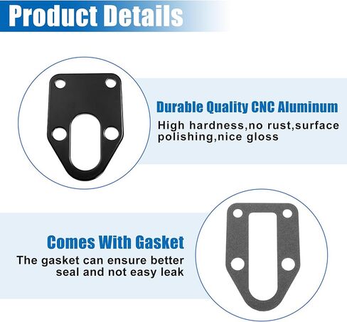 X AUTOHAUX 1 مجموعة لوحة تركيب مضخة الوقود من سبائك الألومنيوم مع حشية لمحرك Chevy SBC 283 327 305 350 383 400 باللون الأسود in Kuwait