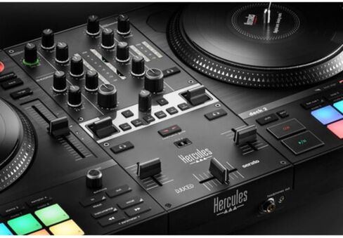 Hercules DJControl Inpulse T7 2 Deck Motorized DJ Controller with built in STEMS Control Bundle with DJControl Inpulse T7 Cover and Hercules HDP DJ45 Closed-Back Headphones in Kuwait
