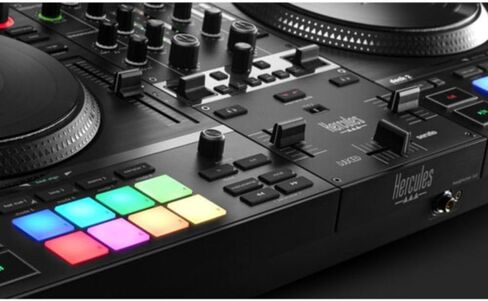 Hercules DJControl Inpulse T7 2 Deck Motorized DJ Controller with built in STEMS Control Bundle with DJControl Inpulse T7 Cover and Hercules HDP DJ45 Closed-Back Headphones in Kuwait