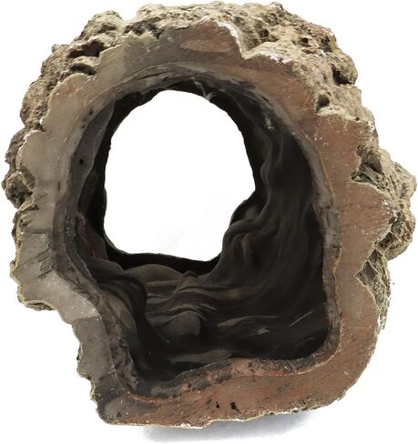 Reptile Terrarium Hideout Decor, Resin Wood Hide Decor for Reptiles, Fish, Amphibians, Small Animals (Large) in Saudi Arabia