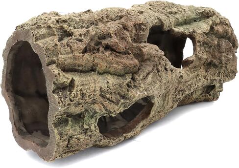 Reptile Terrarium Hideout Decor, Resin Wood Hide Decor for Reptiles, Fish, Amphibians, Small Animals (Large) in Saudi Arabia