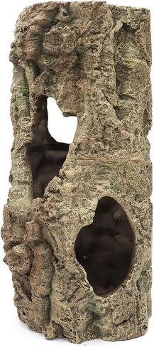 Reptile Terrarium Hideout Decor, Resin Wood Hide Decor for Reptiles, Fish, Amphibians, Small Animals (Large) in Saudi Arabia