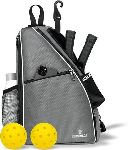 حقيبة EUCARLOS Pickleball، حقيبة ظهر Crossbody Pickleball للرجال والنساء، حقيبة حبال متعددة الوظائف مقاومة للماء قابلة للتعديل لكرة البيسبول والتنس وكرة المضرب والسفر in Kuwait