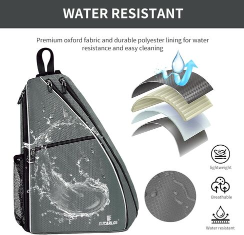 حقيبة EUCARLOS Pickleball، حقيبة ظهر Crossbody Pickleball للرجال والنساء، حقيبة حبال متعددة الوظائف مقاومة للماء قابلة للتعديل لكرة البيسبول والتنس وكرة المضرب والسفر in Kuwait