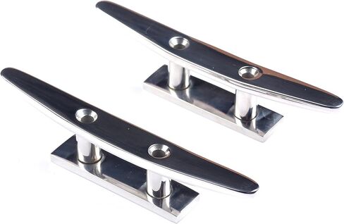 Mxeol Marine Stainless Boat Dock Cleats Flat Top Low 2 Hole Mooring (Pair) in Kuwait