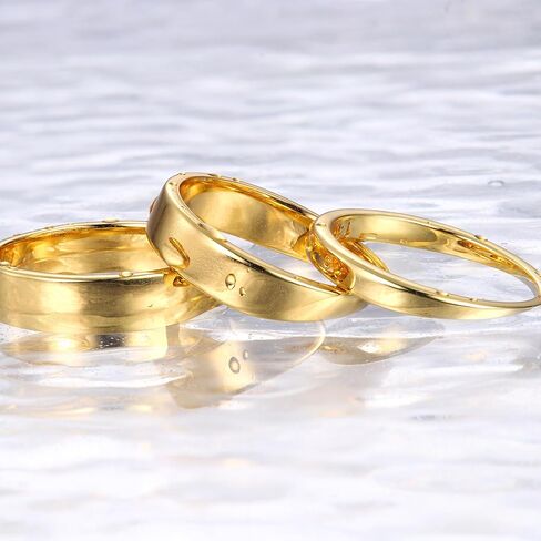 Florideco 14K Gold Filled Ring Gold Band Thick Thin Pinky Thumb Ring Gold Stacking Stackable Wedding Band Ring for Women Men Non Tarnish Comfort Fit Size 6 to 10 in Saudi Arabia