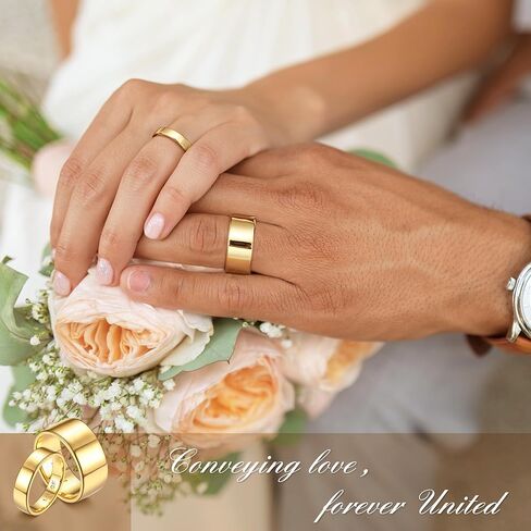 Florideco 14K Gold Filled Ring Gold Band Thick Thin Pinky Thumb Ring Gold Stacking Stackable Wedding Band Ring for Women Men Non Tarnish Comfort Fit Size 6 to 10 in Saudi Arabia