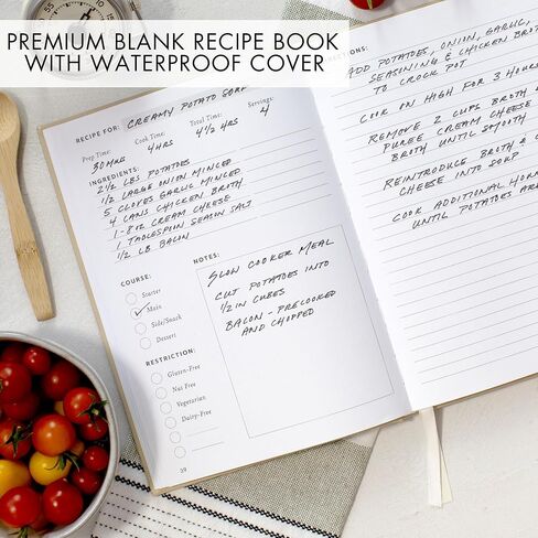 Aesthetic Blank Recipe Book with Waterproof Cover - The Perfect Recipe Notebook To Write In Your Own Recipes - Simplified Blank Cookbook to Organize Your Recipes in Saudi Arabia