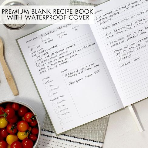 Aesthetic Blank Recipe Book with Waterproof Cover - The Perfect Recipe Notebook To Write In Your Own Recipes - Simplified Blank Cookbook to Organize Your Recipes in Saudi Arabia
