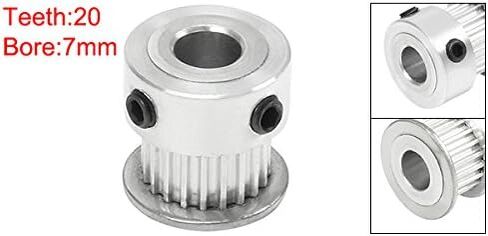 uxcell Aluminum MXL 20 Teeth 8mm Bore Timing Belt Idler Pulley Flange Synchronous Wheel 6mm Belt for 3D Printer CNC in Saudi Arabia