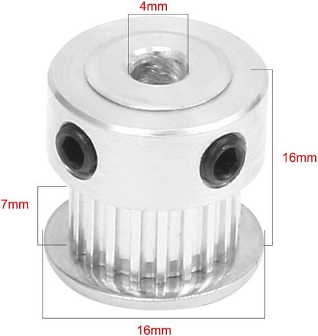 uxcell Aluminum MXL 20 Teeth 8mm Bore Timing Belt Idler Pulley Flange Synchronous Wheel 6mm Belt for 3D Printer CNC in Saudi Arabia