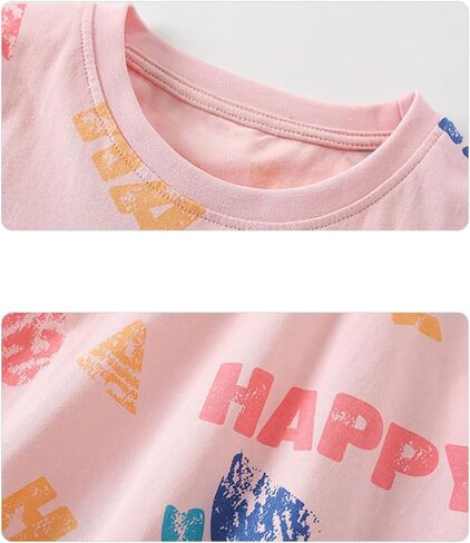 Girls Summer Outfits Toddler Girl Shorts Set Cotton Casual Short Sleeve Shirt and Shorts 2-7T… in Saudi Arabia