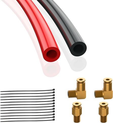 Foruly for 9 10 Eaton Fuller Transmissions Air Line Kit, 4 New 12" 5/32 Air Lines with 4 Air Line Shift Knobs & New Push-in Fittings for Changing from Shift Knob to Transmission Air Shift Valve in Kuwait