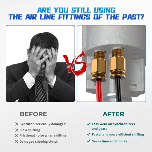 Foruly for 9 10 Eaton Fuller Transmissions Air Line Kit, 4 New 12" 5/32 Air Lines with 4 Air Line Shift Knobs & New Push-in Fittings for Changing from Shift Knob to Transmission Air Shift Valve in Kuwait