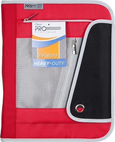 Mead PRO Platinum Zipper Binder with Interior Expanding File, 1.5 Inch, Assorted- Color May Vary (88006) in Saudi Arabia