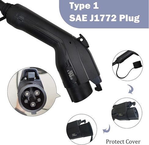 شاحن EV محمول من المستوى 2 من GREATIDE، من 16 إلى 40 أمبير، 240 فولت، كابل 25 قدم، كابل شحن EV محمول مطور، محطة شحن أسرع، شاحن سيارة كهربائية متوافق مع جميع سيارات EV NEMA 14-50P in Kuwait